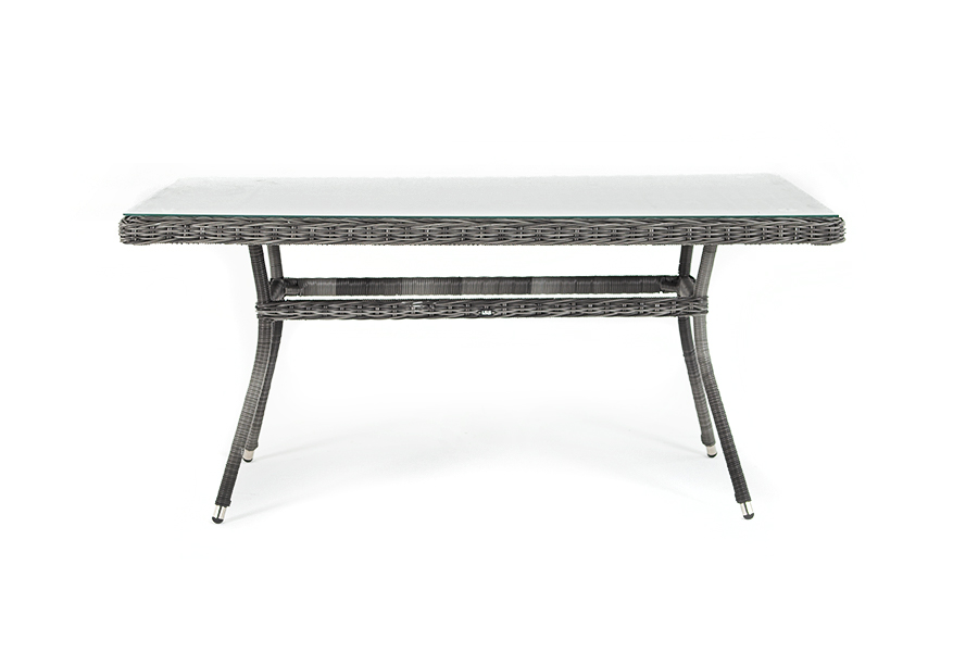 "Латте" плетеный стол из искусственного ротанга 160х90см, графит - фотография № 3
