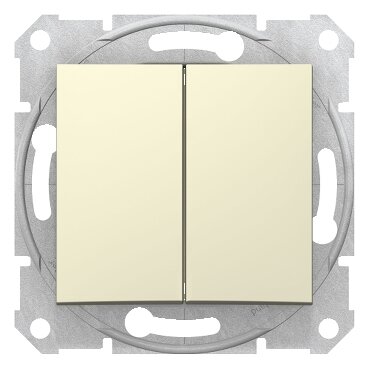 Sedna Переключатель двухклавишный в рамку бежевый схема 6+6 | код SDN0600147 | Schneider Electric ( 1шт. )