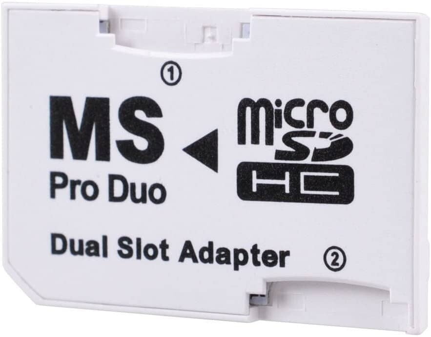 Переходник адаптер для карты памяти с MicroSD на Memory Stick Pro Duo для двух карт MicroSD (PSP)