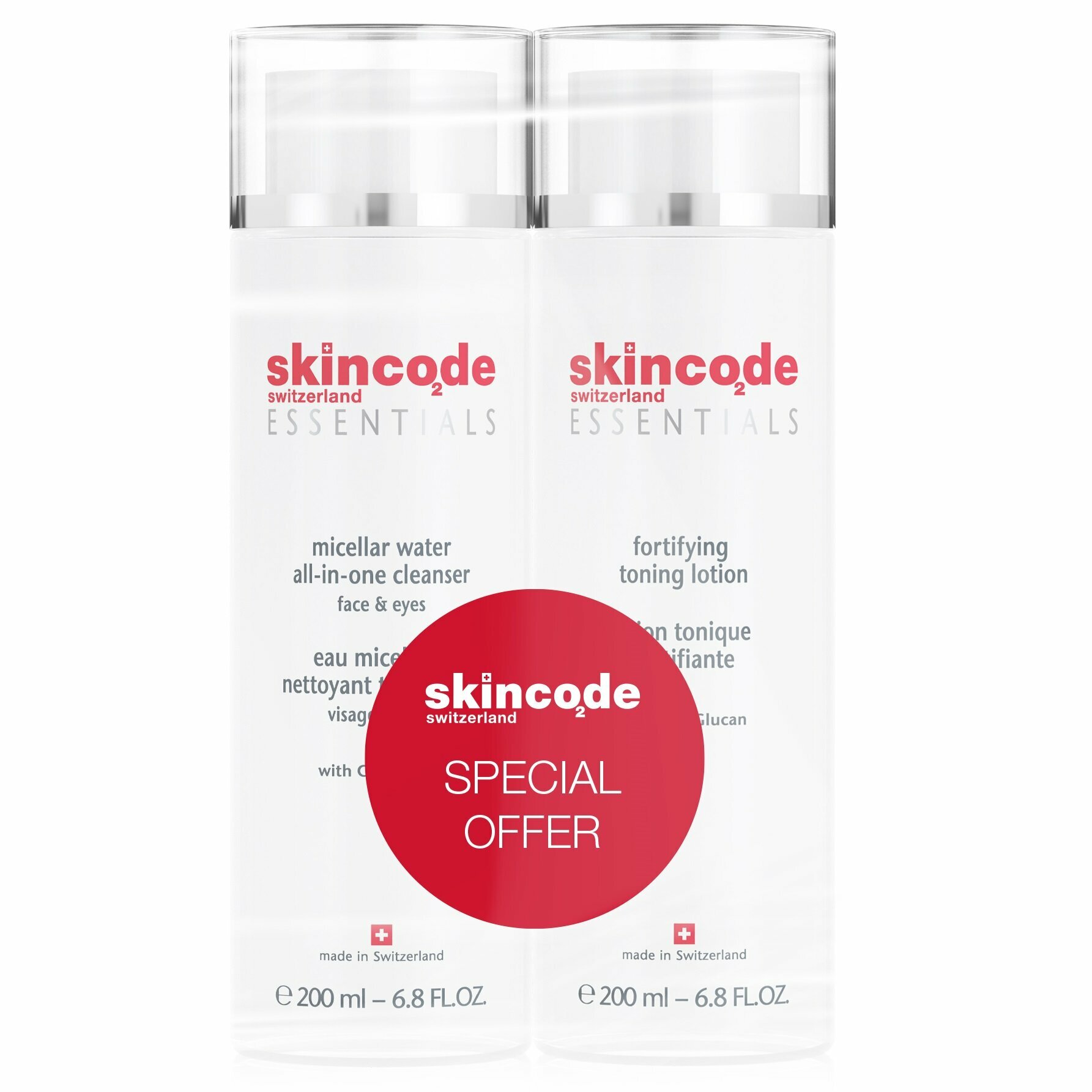 Skincode Набор: мицеллярная вода 200 мл + укрепляющий тонизирующий лосьон 200 мл