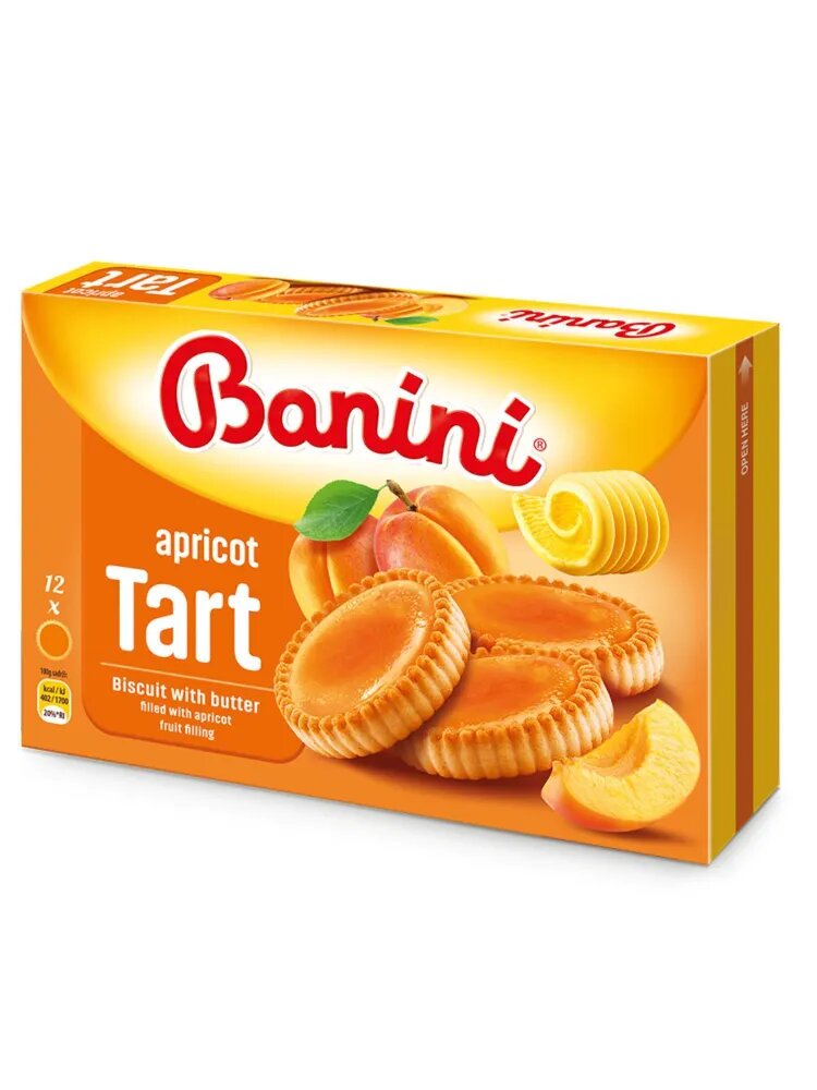 Печенье песочное 2 шт по 210 г с абрикосовой начинкой (35%) Banini - фотография № 1