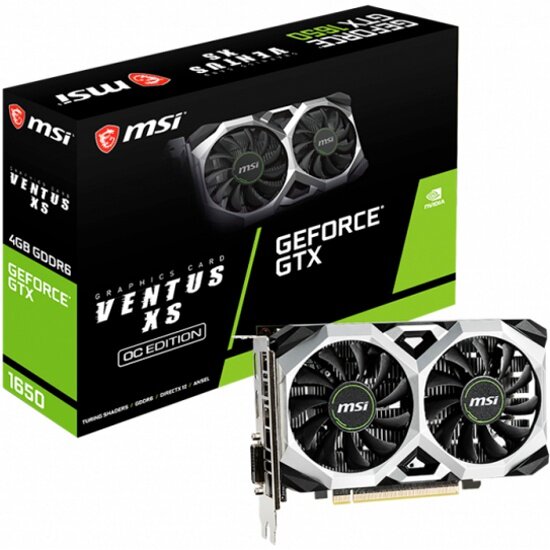 Видеокарта MSI GeForce GTX 1650 D6 VENTUS XS OC 4G