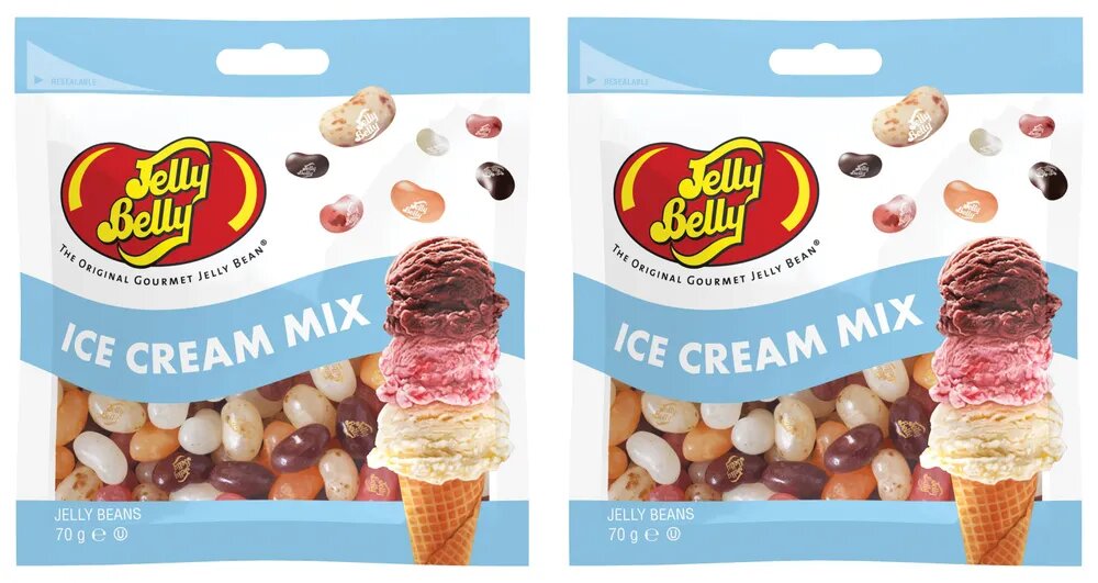 Драже жевательное Jelly Belly Ассорти мороженое 70 г, 2 шт.