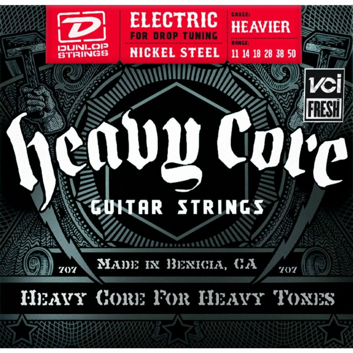 DHCN1150 Heavir Core Комплект струн для электрогитары никелированные 11-50 Dunlop