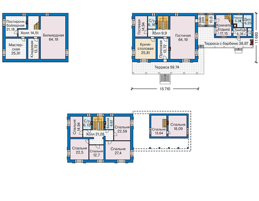 Проект дома Plans-63-65 (429 кв.м, газобетон) - фотография № 2