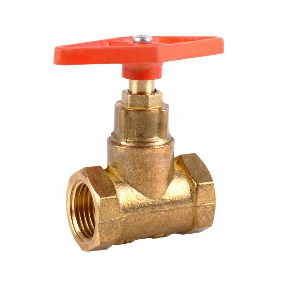 фото Вентиль латунный для горячего водоснабжения 15б1п, 3/4" (20мм), Ру16 ВР Цветлит