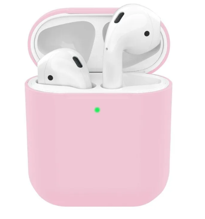 Чехол силиконовый для Airpods 1/Airpods 2 case, розовый