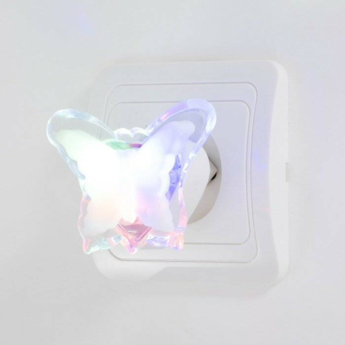 фото Ночник "Бабочка" пластик 5,5х7,5х6 см, 2 штуки