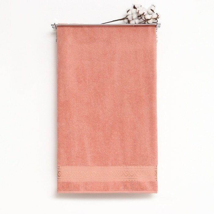 Полотенце махровое Pirouette 70Х130см, цвет розовый-персик, 420г/м2, 100% хлопок - фотография № 1