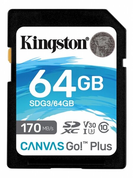 Карта памяти SDXC KINGSTON Canvas Go Plus 64GB (SDG3/64GB)