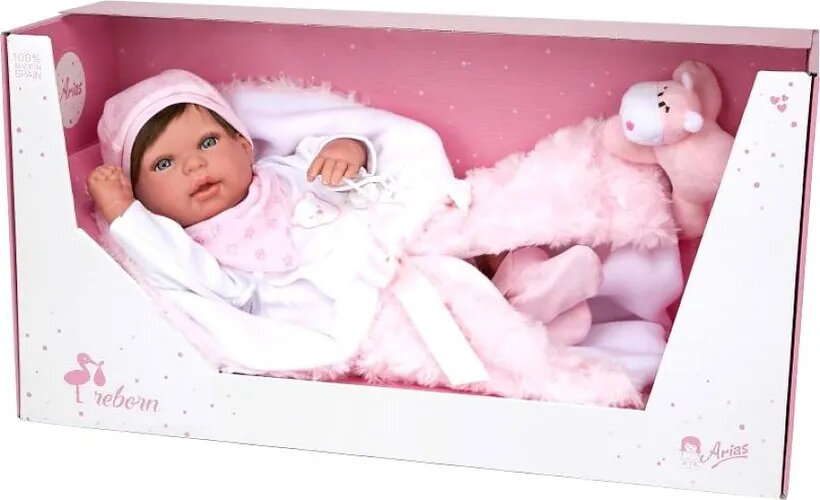Arias Reborns Aina новорожденный пупс мягкий 45 см., реалистичные, с соской, подгузниками