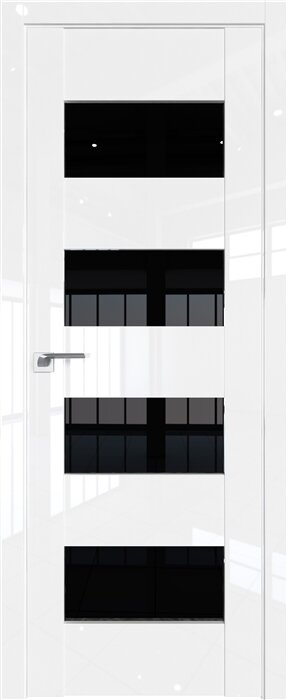 Межкомнатная дверь Профиль Дорс / Модель 46L / Цвет Белый люкс / Стекло Черный триплекс 200*60