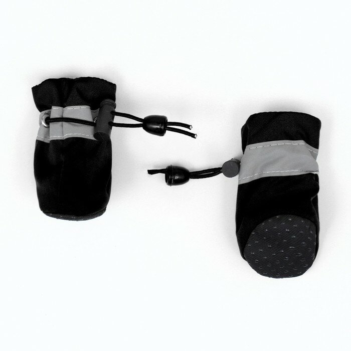 Ботинки для собак "Уют" с утяжкой, набор 4 шт, размер 3 (4, 5 х 3, 5 см), чёрные - фотография № 4
