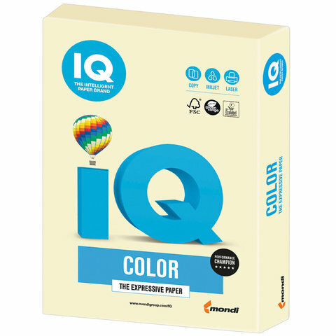 Бумага цветная IQ Color (А4, 160г/м², BE66-ванильно-бежевый)