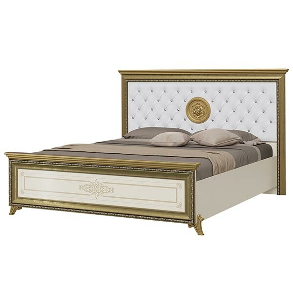 фото Кровать с короной Мэри Версаль СВ-04 1800х2000 слоновая кость