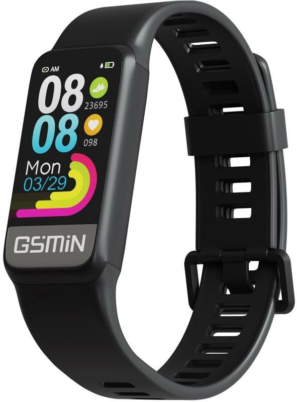 Умные часы и браслеты: Фитнес браслет GSMIN WR11 Gen 4 с измерением давления, пульса и ЭКГ (Черный)