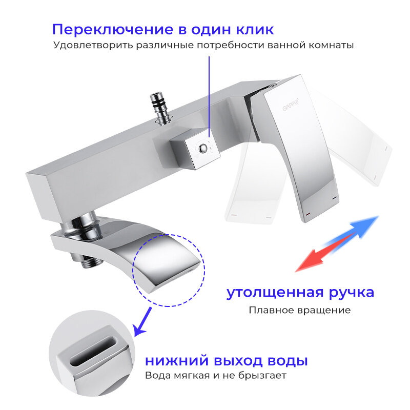 Душевая система GAPPO G2407-8 белый/хром - фотография № 5