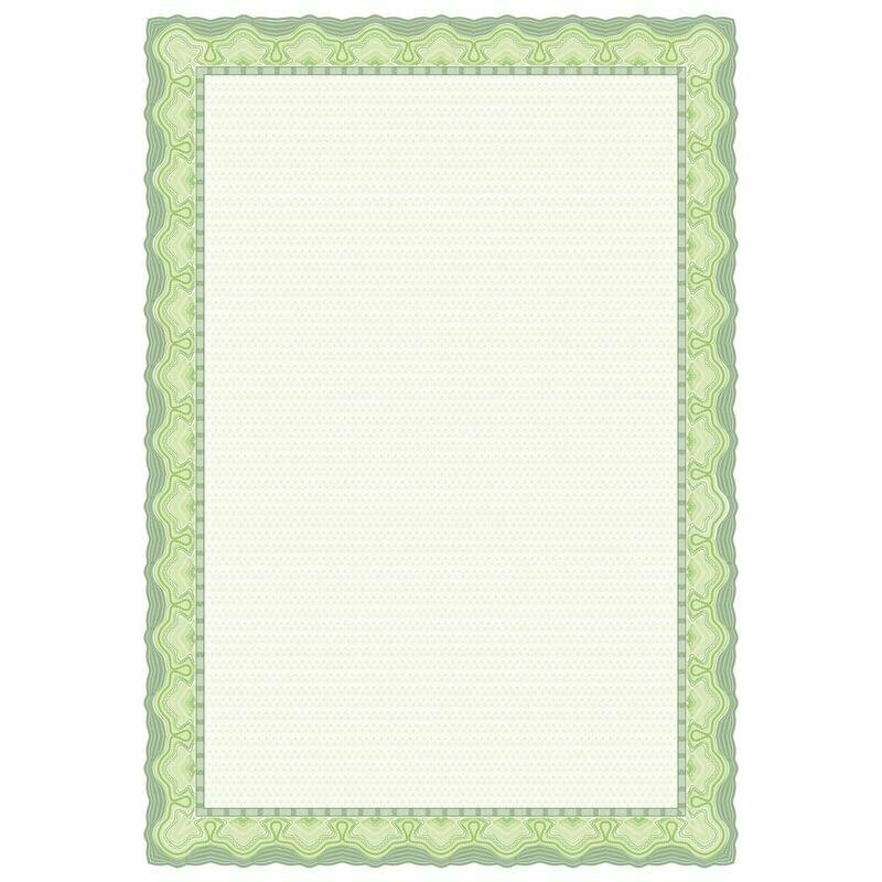 Сертификат-бумага Attache зеленая рамка А4 120 г/кв.м 50 листов в упаковке, 1412166