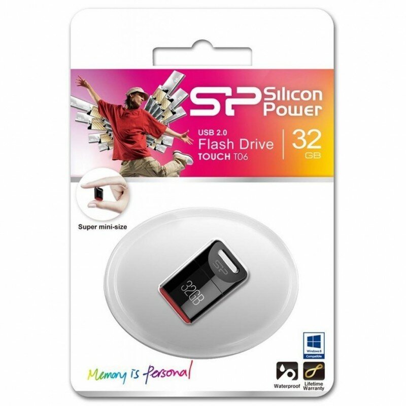 Флеш-карта USB накопитель Silicon Power 32GB Touch T06 Black