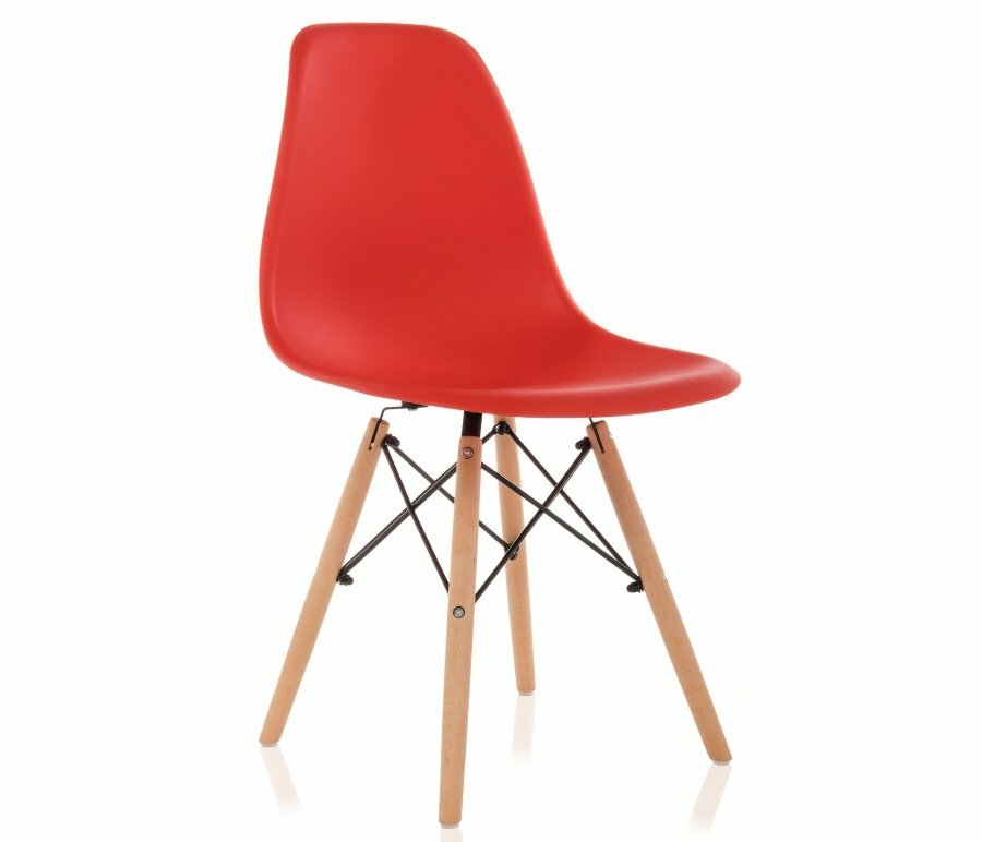 Пластиковый стул Woodville Eames PC-015 красный