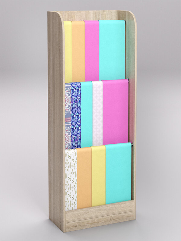 фото Стеллаж "рукоделие" для тканей №2-600, Дуб Сонома 60 x 30 x 160 см