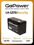 Аккумулятор свинцово-кислотный GoPower LA-1270/security 12V 7Ah клеммы T2/ F2 - изображение