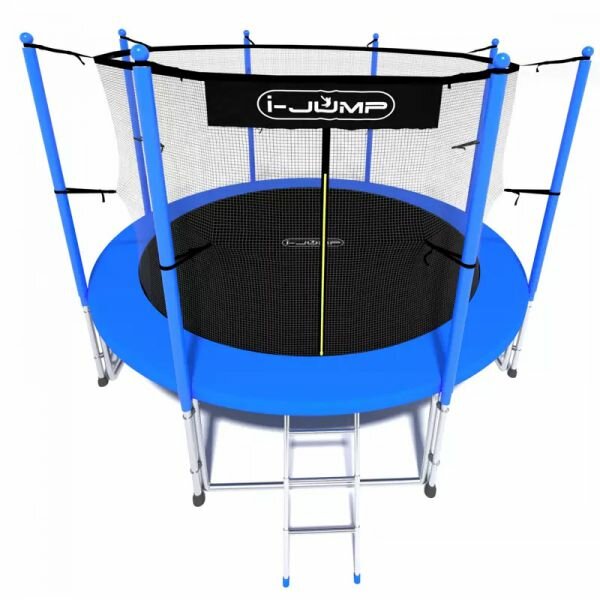 Каркасный батут i-Jump Classic Light 14ft blue лестница, защитная сетка 180 см, диаметр 427 см, макс. нагрузка 150 кг