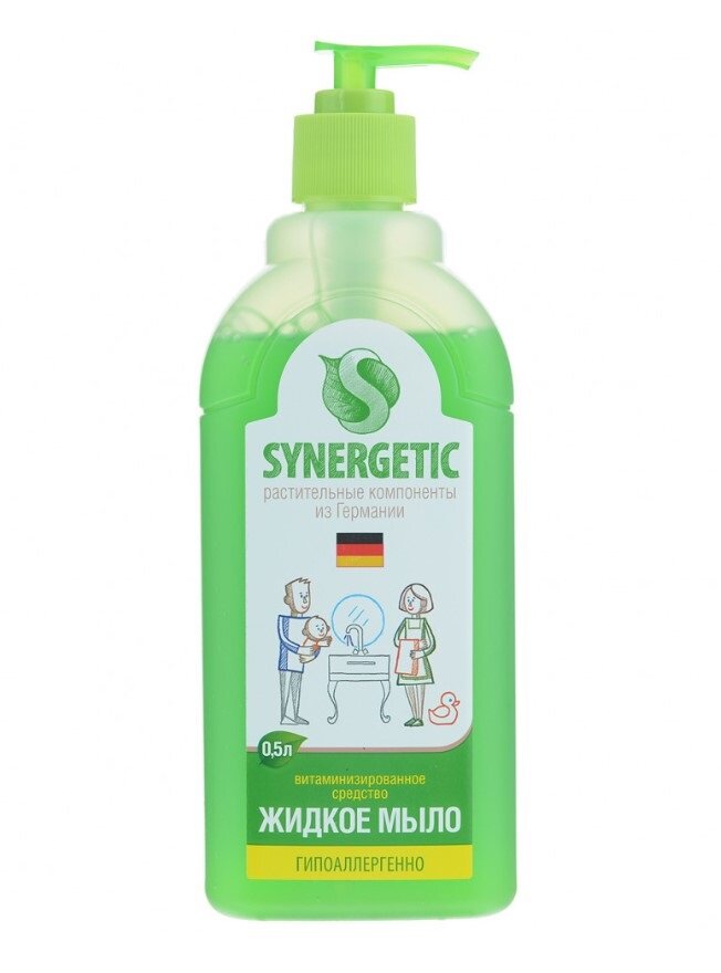 Synergetic Жидкое мыло Synergetic для мытья рук и тела Луговые травы 500 мл