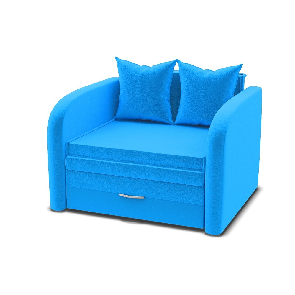 Bed-Mobile компактный диван Мультик арт. голубой VL861 большой В74*Ш135*Г80см