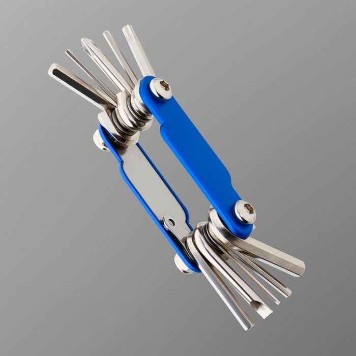 фото Мультитул-брелок отвертки и шестигранники синие