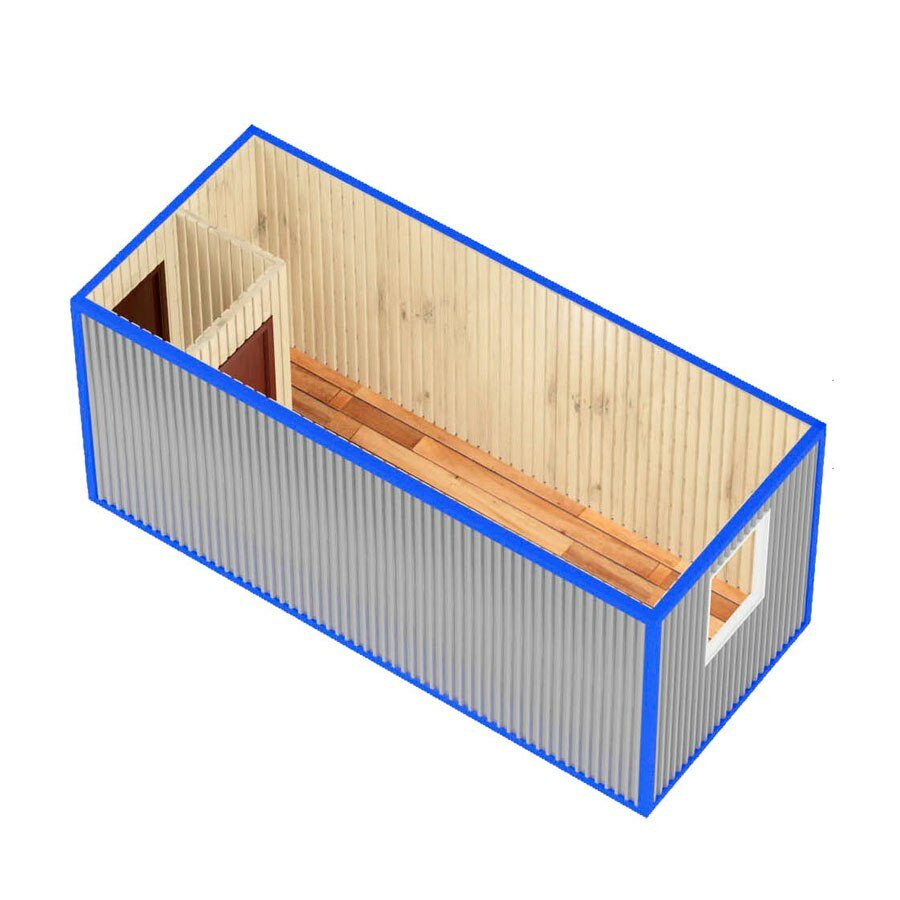 Металлический блок-контейнер/бытовка с тамбуром БК-01 (Внутренняя отделка Вагонка, утеплённый)15м2 - фотография № 1