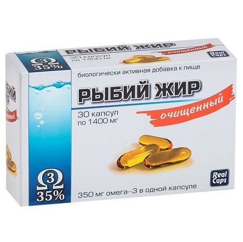 Рыбий жир очищенный, капсулы 1400 мг (РеалКапс), 30 шт.