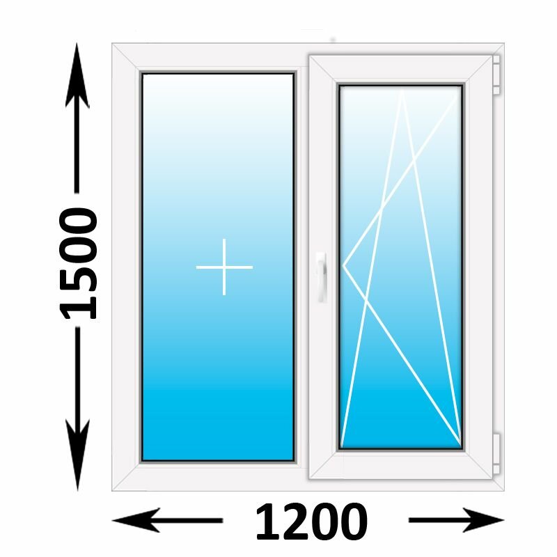 Пластиковое окно Veka WHS двухстворчатое 1200x1500 (ширина Х высота) (1200Х1500)