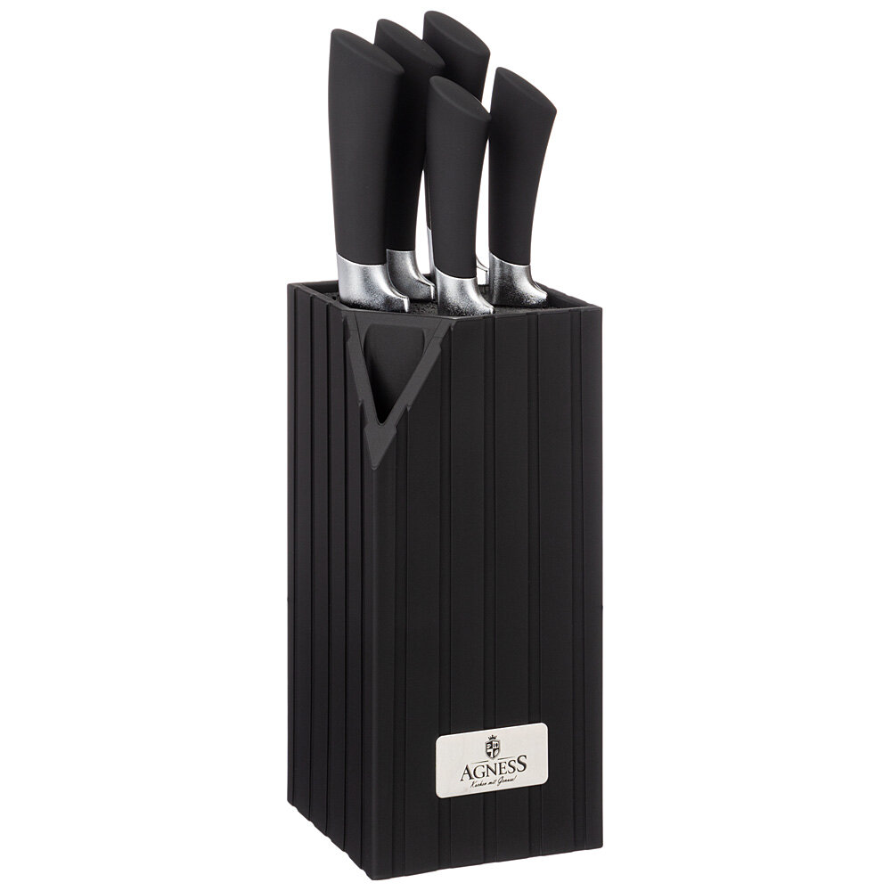 Набор ножей 911-483 agness на пластиковой подставке, 6 предметов