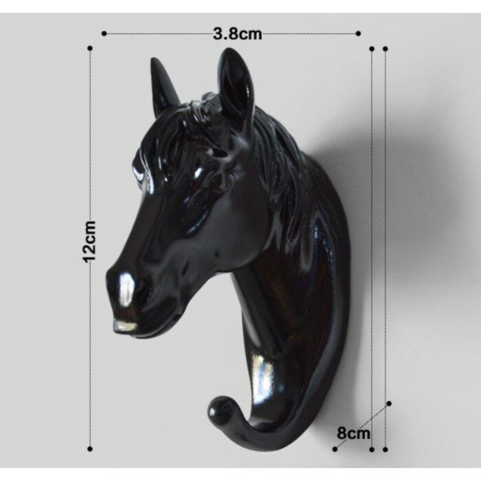 Декор настенный-вешалка "Конь"12 x 3.8 см, чёрный - фотография № 5