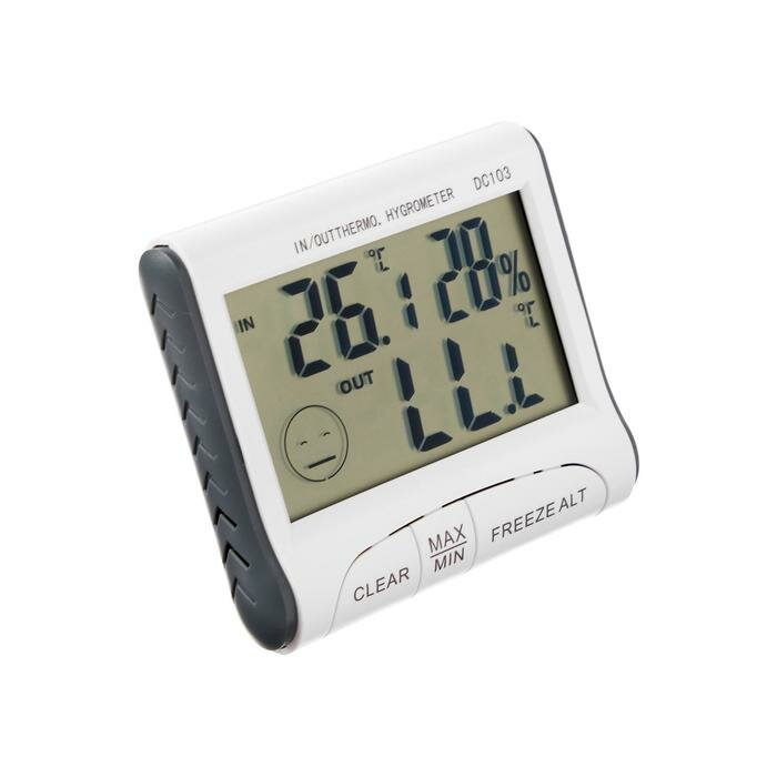 Термометр Luazon LTR-15, электронный, 2 датчика температуры, датчик влажности, белый - фотография № 1