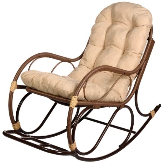 Кресло-качалка Bigarden с подножкой из искусственного ротанга ( Какао)
