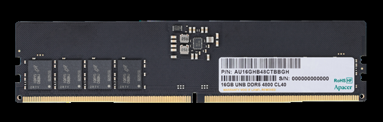 Оперативная память Apacer DDR5 16GB 4800MHz DIMM (PC5-38400) CL40 1.1V (Retail) 2048*8 3 years (AU16GHB48CTBBGH/FL.16G2A.PTH)