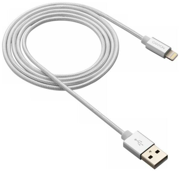 Кабель питания USB Type A Canyon CNS-MFIC3PW lightning USB белый