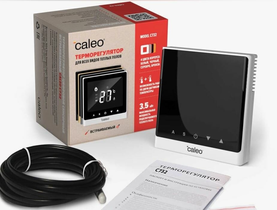 фото Терморегулятор/термостат Caleo С732 встраиваемый цифровой, 3,5 кВт, белый