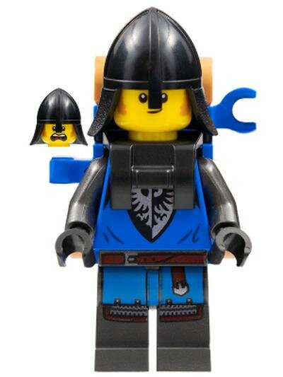 Минифигурка Lego cas574 Black Falcon - Male, Pearl Dark Gray Detailed Legs, Black Neck Protector, Backpack