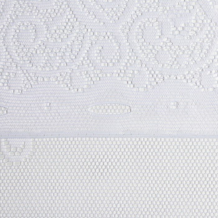 Тюль кухонная без шторной ленты, 165х170 см, цвет белый, 100% полиэстер - фотография № 3