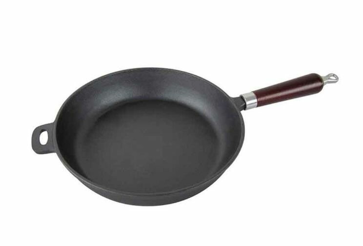 фото MALLONY Сковорода чугунная с деревянной ручкой CIF24-W, диам 24 см (983003)
