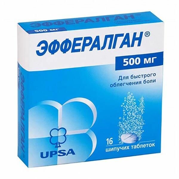 Эффералган таб. шип., 500 мг, 16 шт.