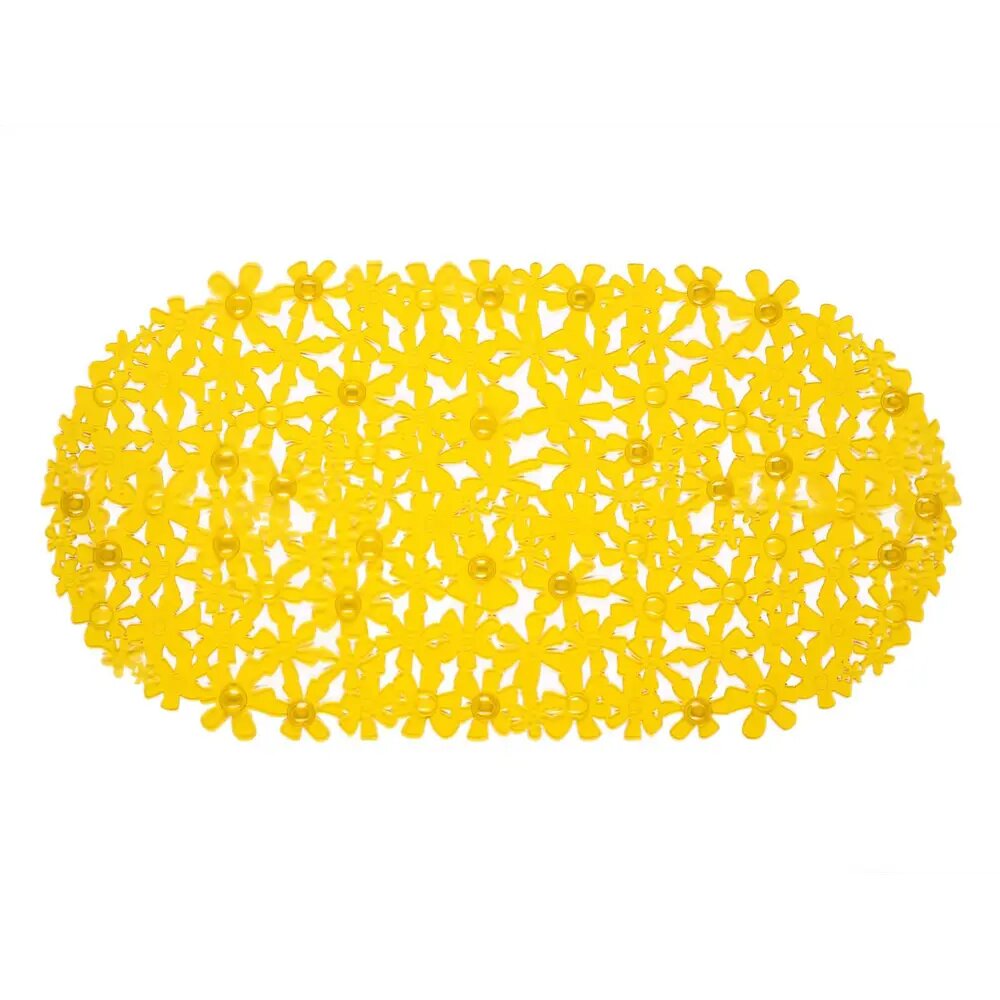 Коврик противоскользящий Varmax Цветы 66x35см цвет желтый