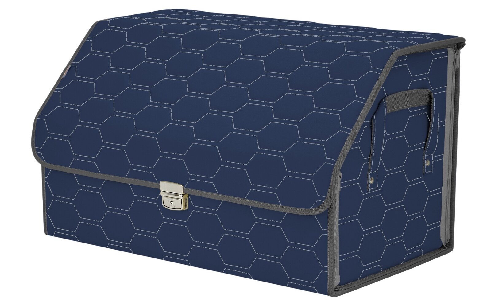 Органайзер-саквояж в багажник "Союз Премиум" (размер XL). Цвет: синий с серой прострочкой Соты.