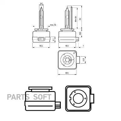 Лампа D1S 85V 35W PK32d-2 X-Treme Vision gen2 4800К (ксенон)