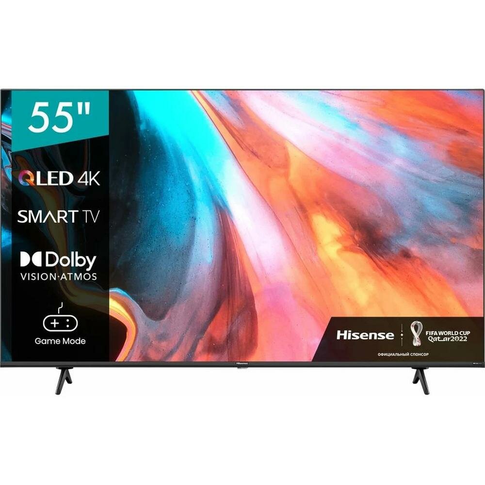 Телевизор ЖК Hisense 55" 55E7HQ (QLED, 4K Ultra HD 3840x2160, Smart TV) черный