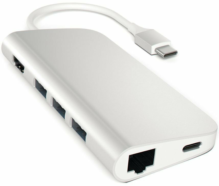 USB-концентратор Satechi Aluminum Multi-Port Adapter 4K with Ethernet разъемов: 4