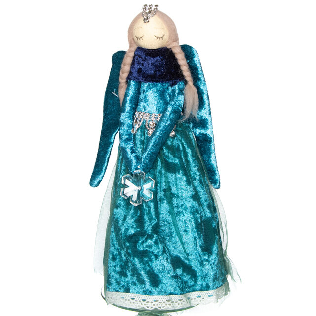 Due Esse Christmas Декоративная фигура Ангел Вайнона 29 см в бархатном изумрудном платье LN001102D